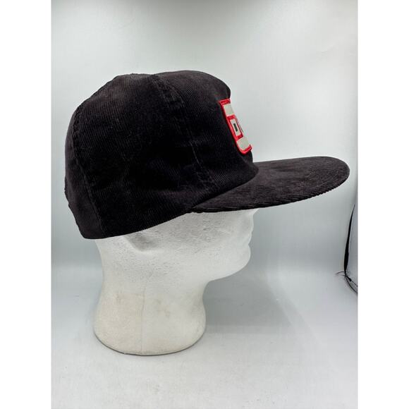 Vtg P Brand Corduroy Hat Snapback Cubix Corporation Black Patch Adjustable USA - Picture 3 of 8